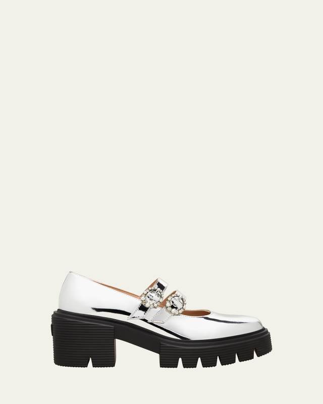 Soho Metallic Mary Jane Ballerina Loafers